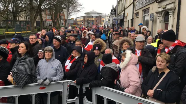 Crowds outside Stoke Minster