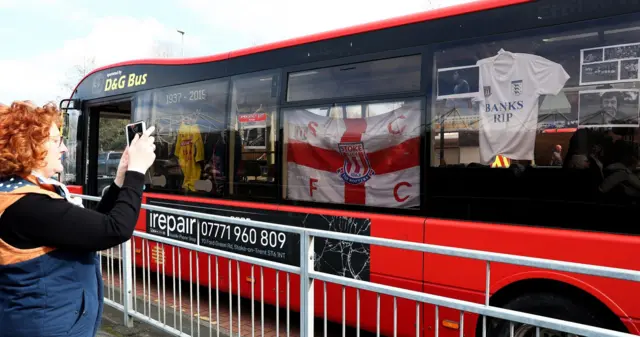 Tribute in bus window