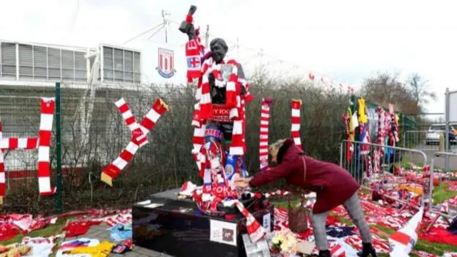 Fans outside the Stoke ground