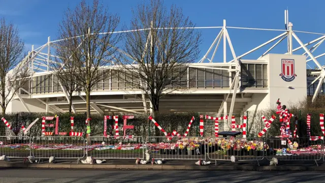 Tributes at the stadium