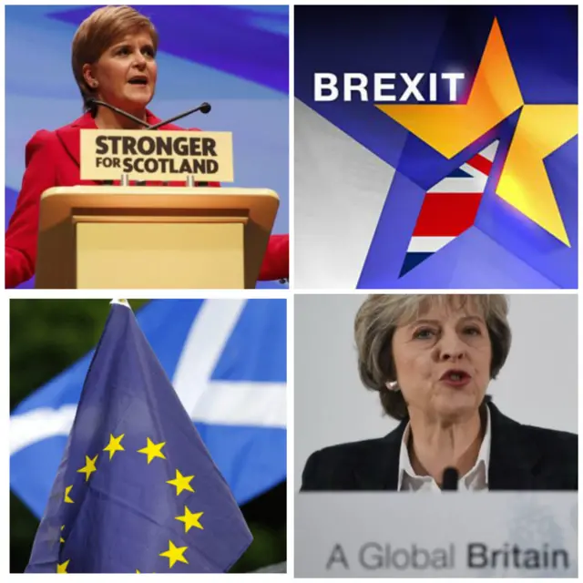 Nicola Sturgeon and Theresa May Brexit collage