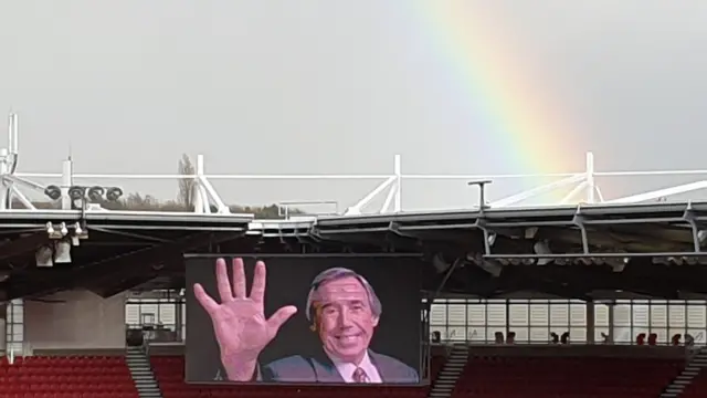 Rainbow over Bet365 Stadium