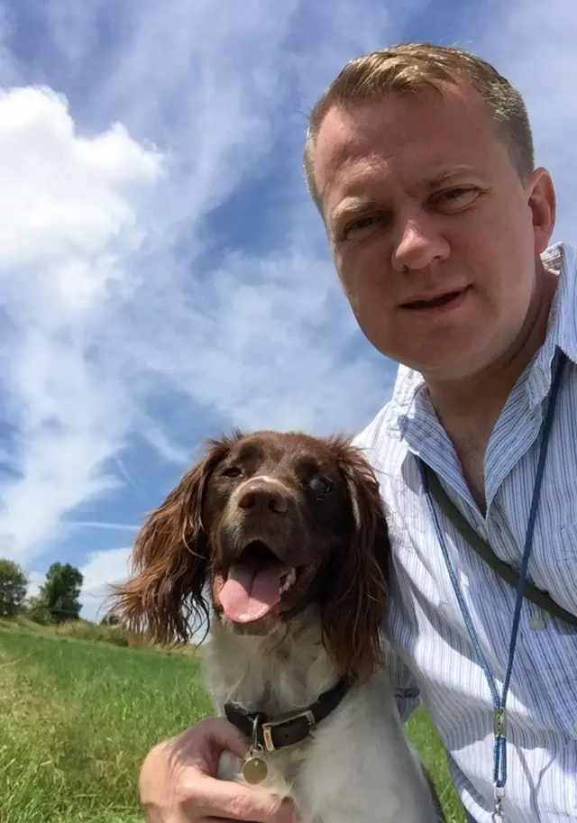 Dexter with his owner Mark Harris