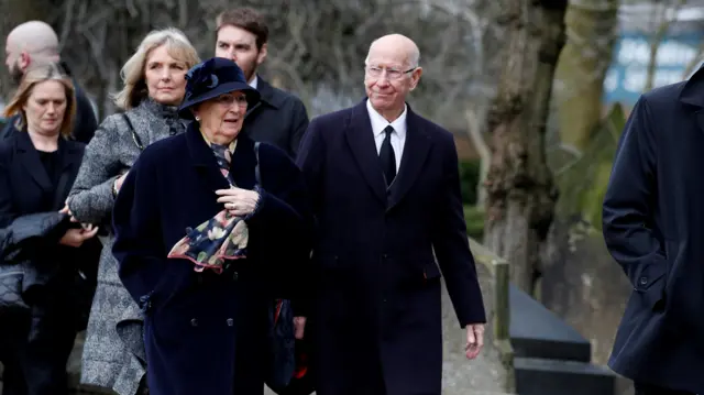 Sir Bobby Charlton arrives