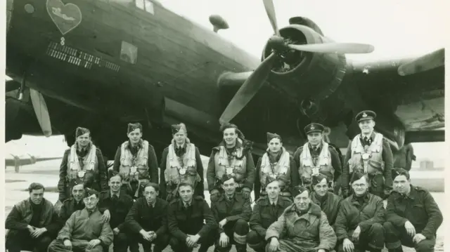 lancaster bomber and crew