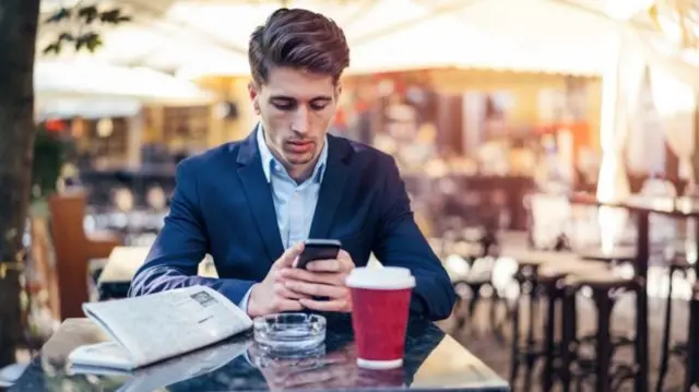 Man using phone