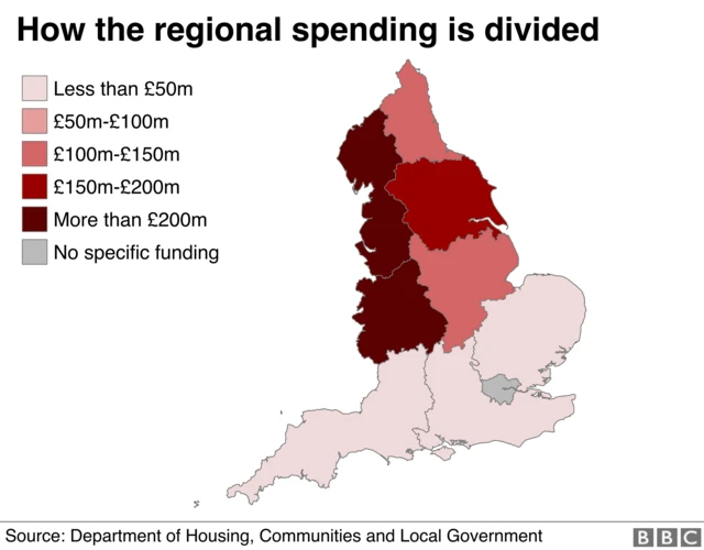 Map of regional council spending