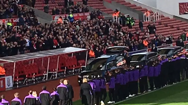 Cortege inside stadium