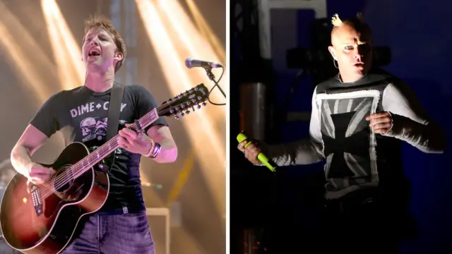 James Blunt (l) and Keith Flint