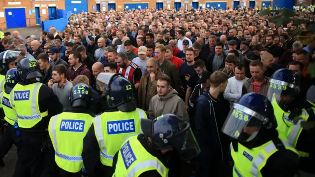 Officers outside Hillsborough