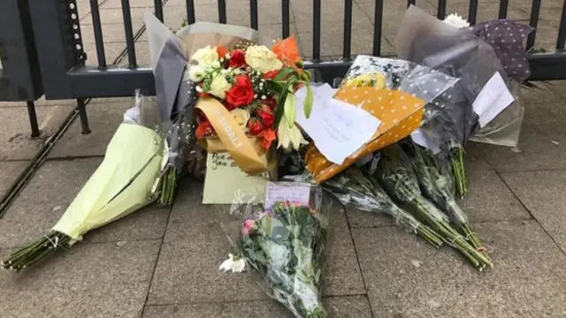 Floral tributes to one of the Birmingham stab victims