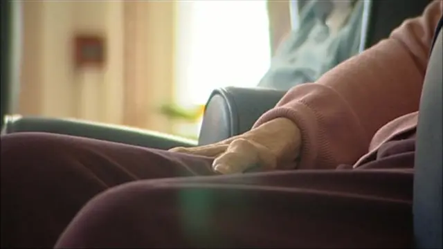 Elderly person in a care home