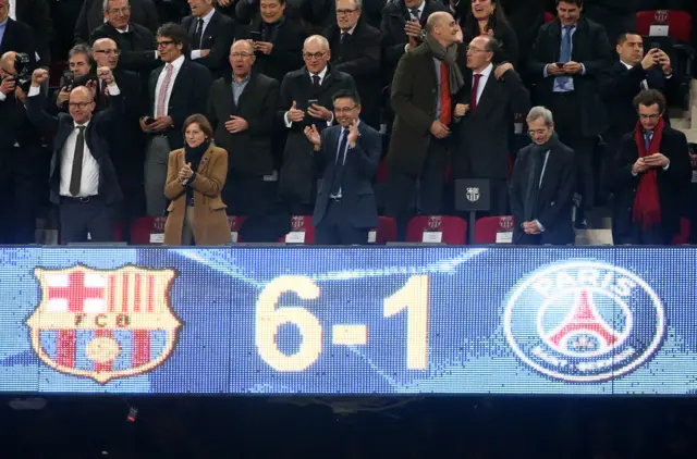 Barcelona 6-1 PSG scoreboard