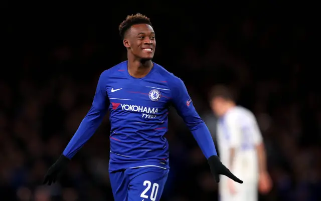 Callum Hudson-Odoi celebrates