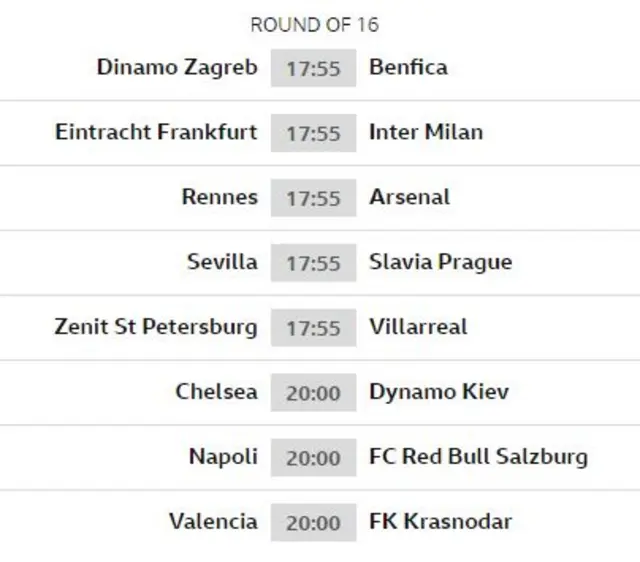 Europa League fixtures