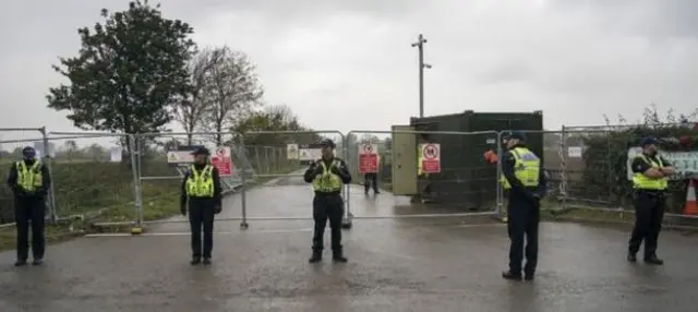 Police at fracking site