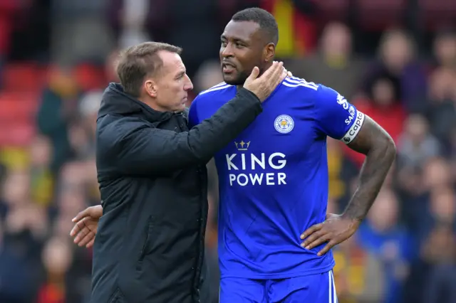 Brendan Rodgers and Wes Morgan