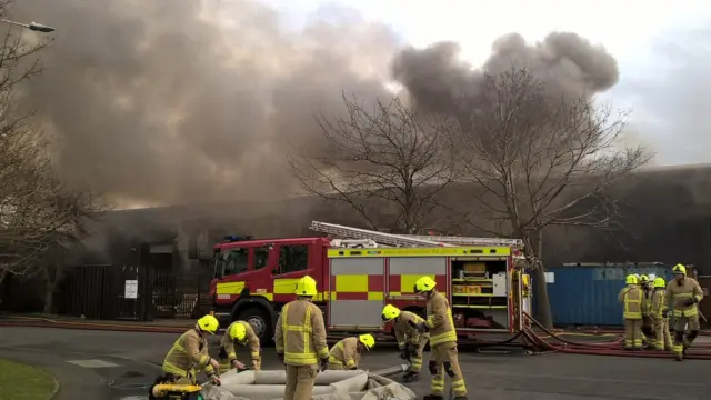 Warehouse fire in Blaby