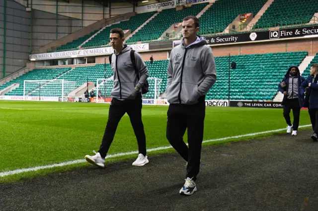 Rangers' Ryan Jack and Andy Halliday arrive at Easter Road