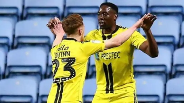 Lucas Akins celebrates