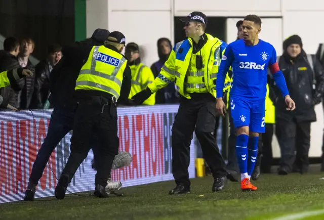 fan on pitch