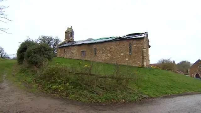 Church with roof stolen