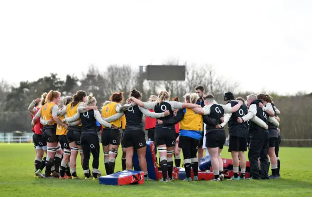 England in a huddle