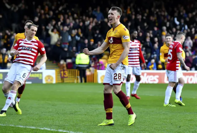 David Turnbull celebrates his second goal of the game
