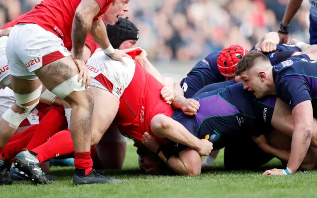 Scotland and Wales scrum