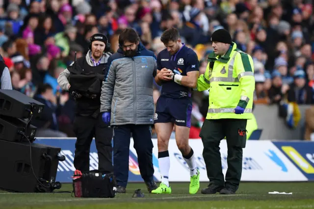 Tommy Seymour goes off injured