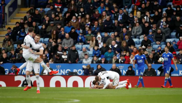 Fulham players celebrate