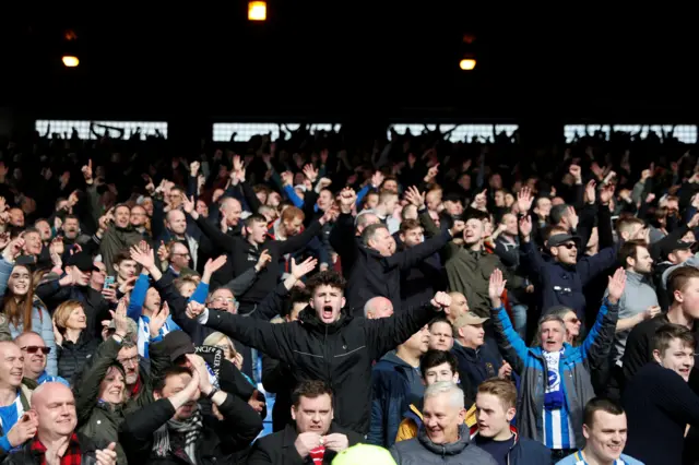 Brighton fans celebrate