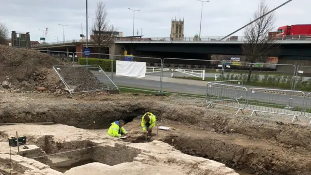 Workers at the site