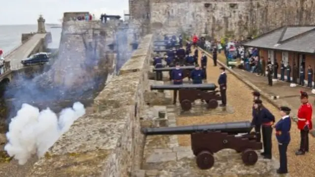 Castle Cornet cannon being fired