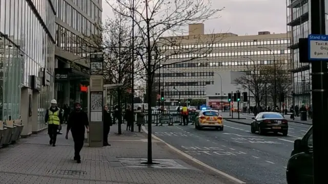 St Paul's Tower and police cars