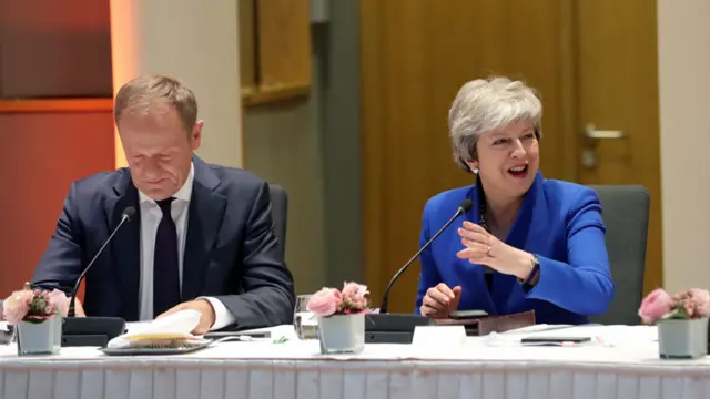 Donald Tusk and Theresa May