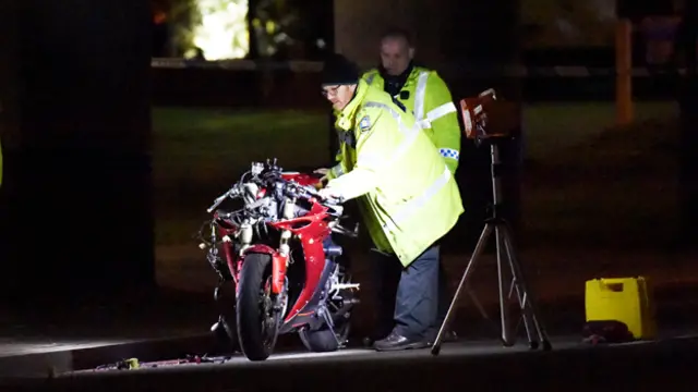 Bike at crash scene