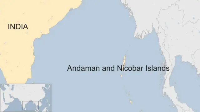 Map showing Andaman and Nicobar Islands