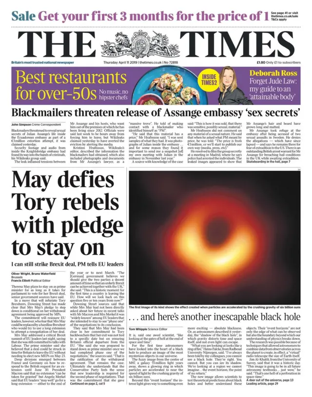 The Times front page