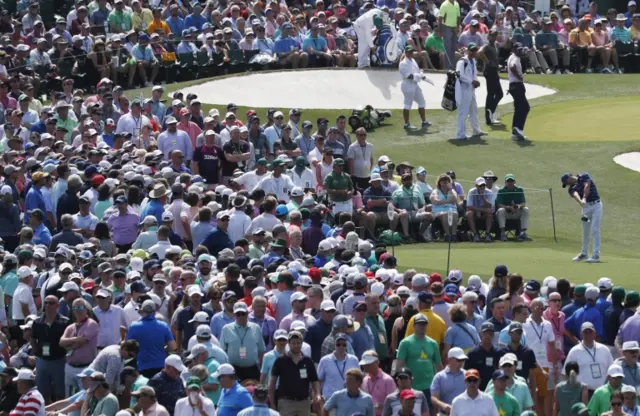 Rory McIlroy teeing off on the third hole