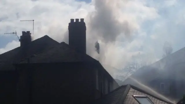 Smoke from the roof