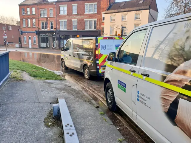 Severn Trent vehicles in King Street