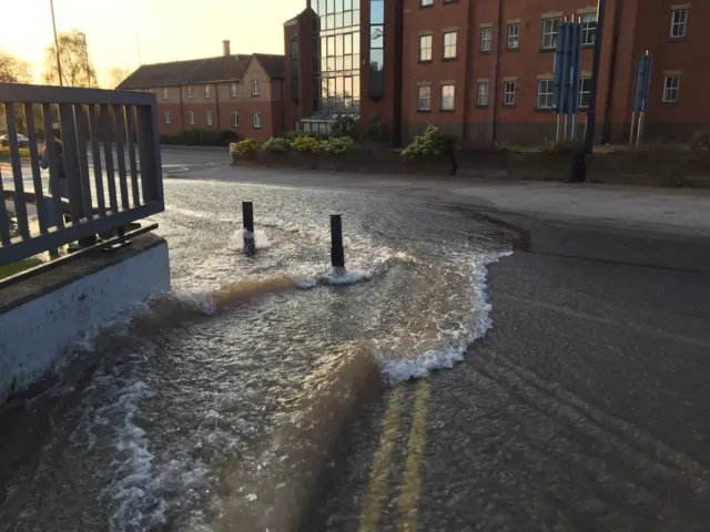 Water gushing out