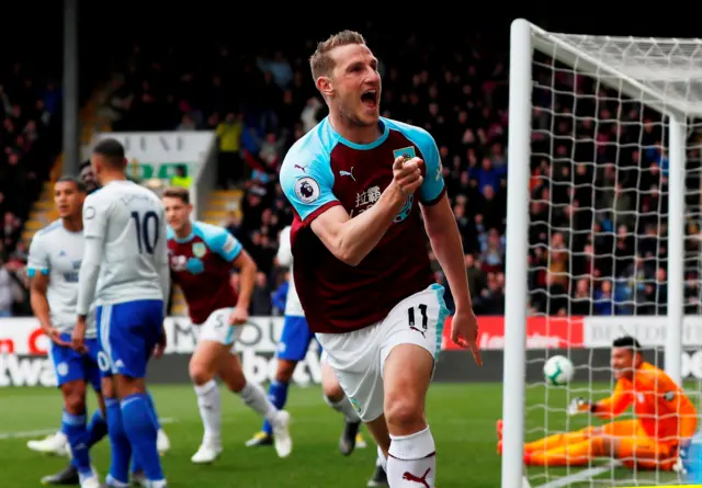 Chris Wood celebrates