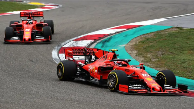 Sebastian Vettel and Charles Leclerc