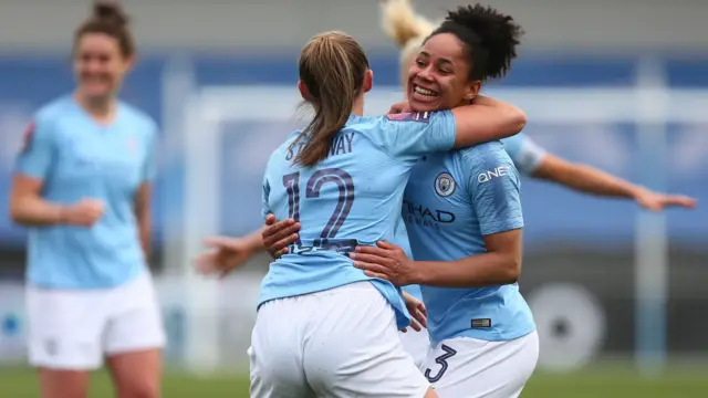 Man City celebrate.