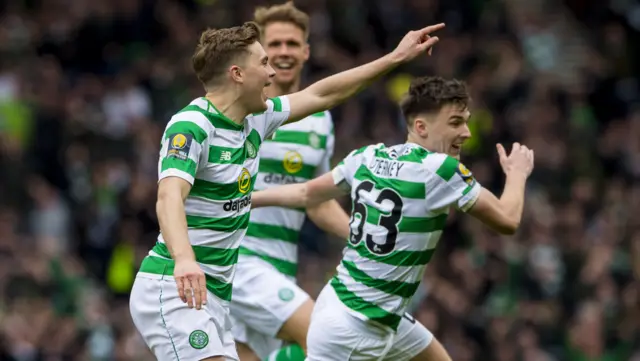 Celtic's James Forrest celebrates