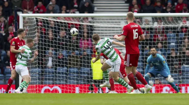 James Forrest scores for Celtic against Aberdeen