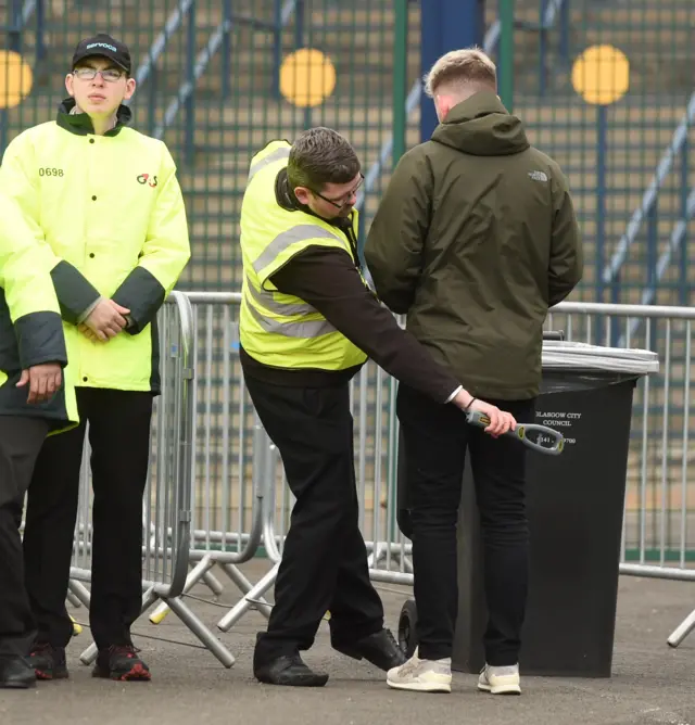 Fans searched outside Hampden