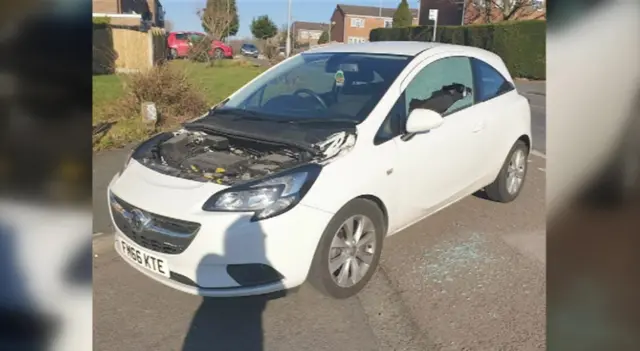 Corsa with bonnet missing